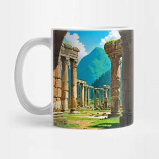 Greek Column Ruins in an Empty Field Mug